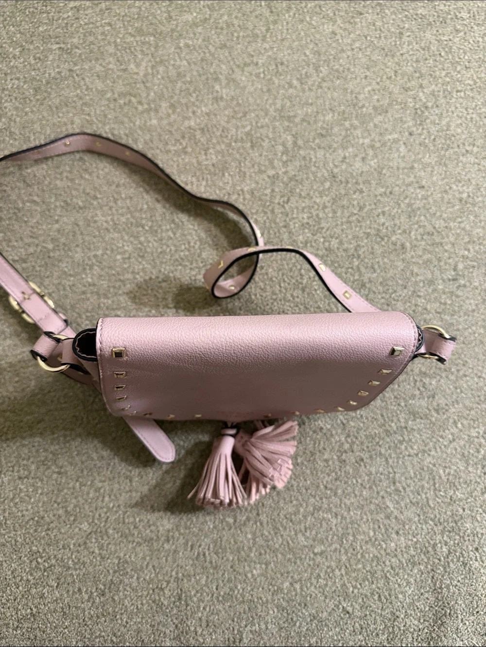 Victorias Secret Crossbody Bag Festival Pink Studded Tassels Adjustable Strap